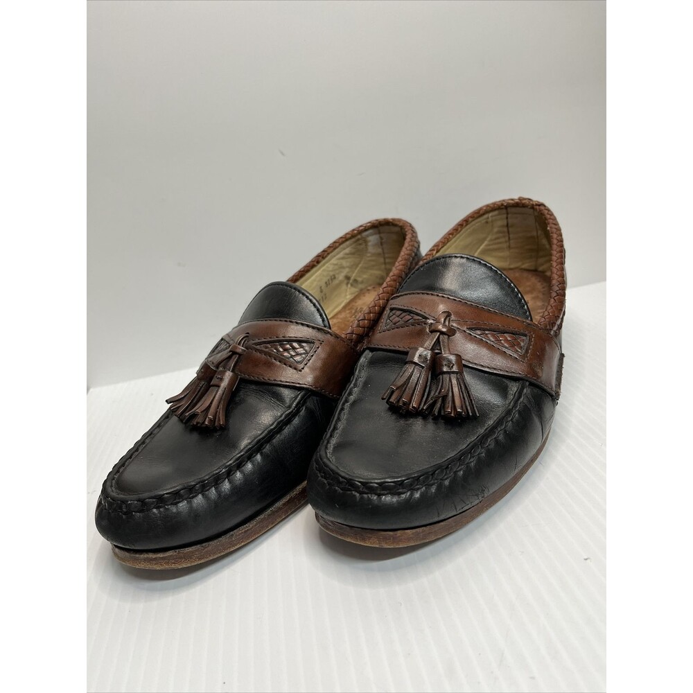 Allen Edmonds Ashford Mens Size 10 Black Brown Leather Tassel Dress Shoes